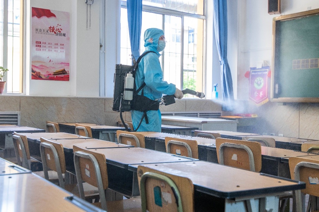 Schools Ready for Reopening after Conducting Electrostatic Disinfection